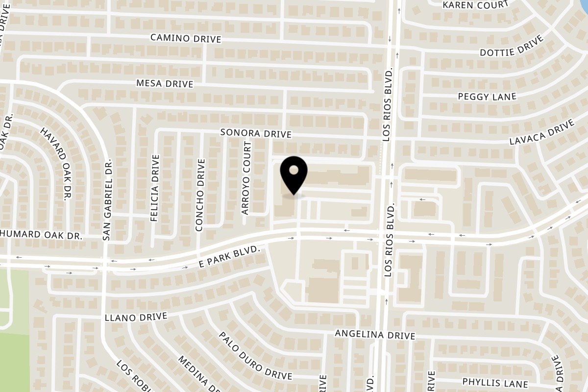Map showing the location of Napoli's Pizza & Restaurant | East Plano, TX on 4101 E Park Blvd in Plano